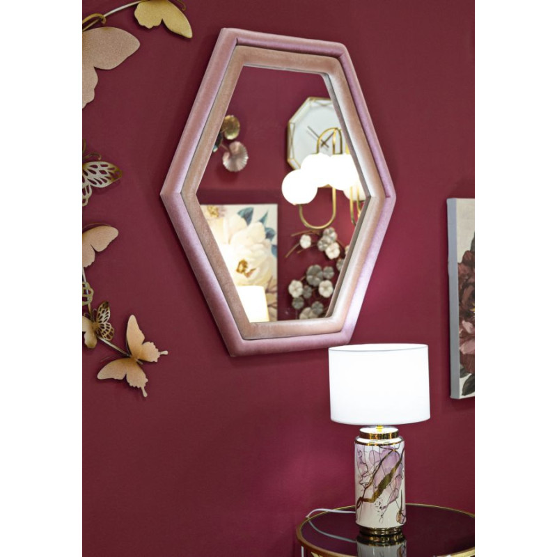 MIROIR MURAL TONY VELOURS ROSE/MIX CM 75X4X80