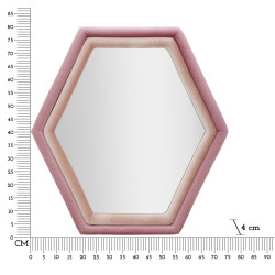 MIROIR MURAL TONY VELOURS ROSE/MIX CM 75X4X80