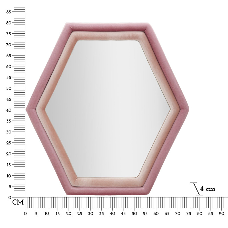 MIROIR MURAL TONY VELOURS ROSE/MIX CM 75X4X80