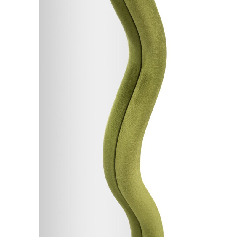 MIROIR MURAL EN VELOURS VERT TOD CM 60X4X90