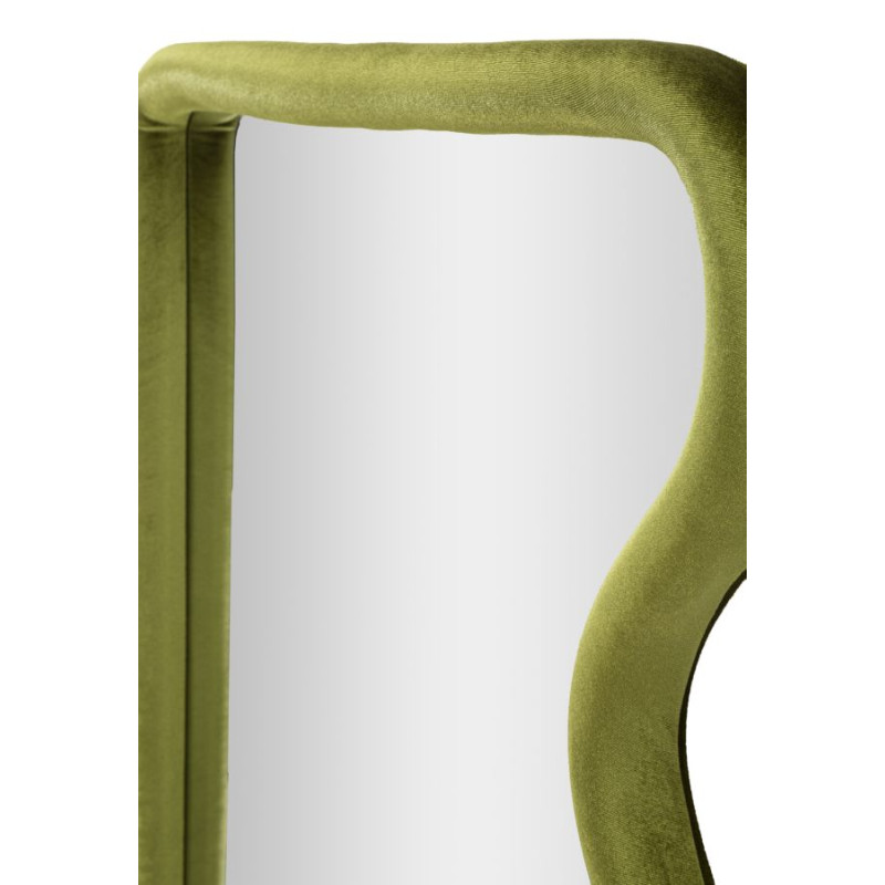MIROIR MURAL EN VELOURS VERT TOD CM 60X4X90