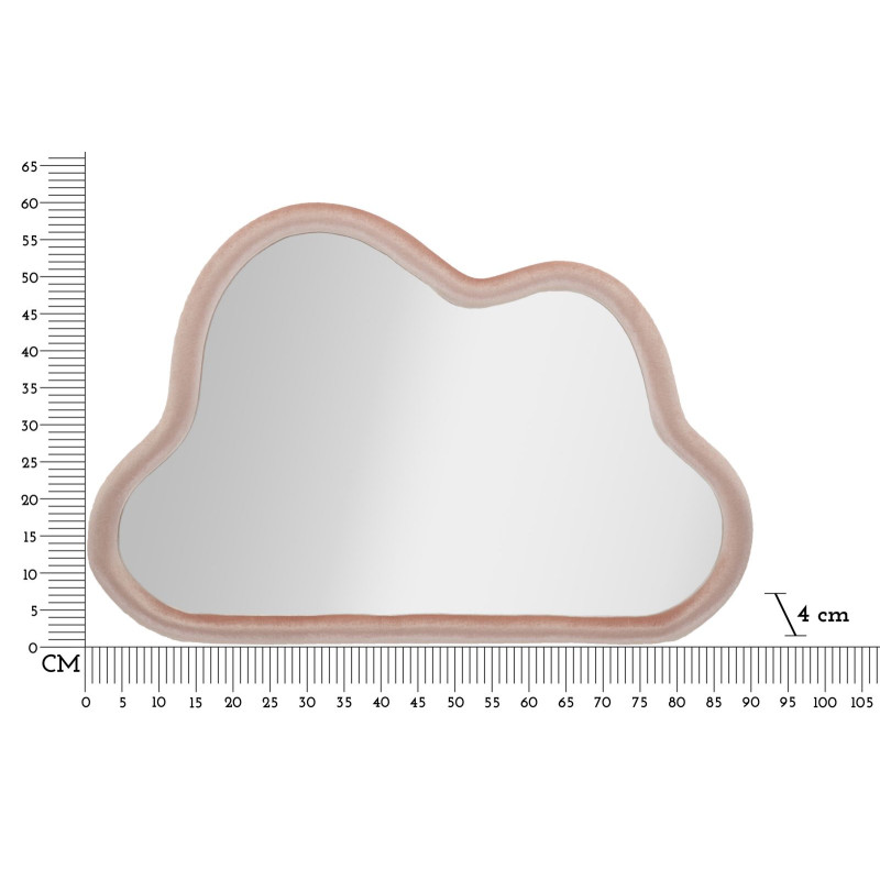 MIROIR MURAL NUAGE VELOURS ROSE CM 90X4X60