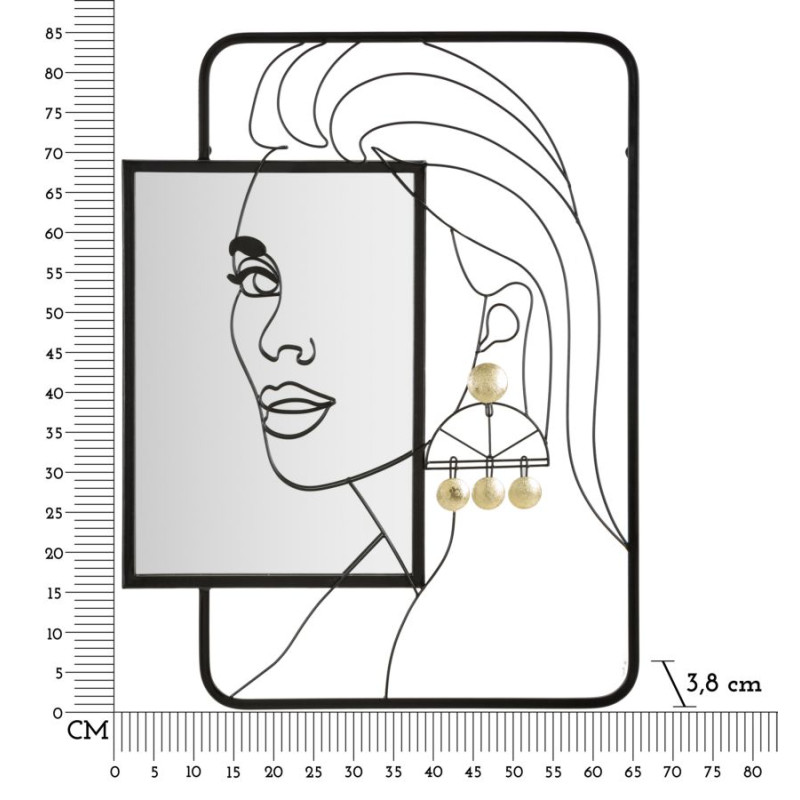 MIROIR MURAL ELEONOR CM 64,8X3,8X85