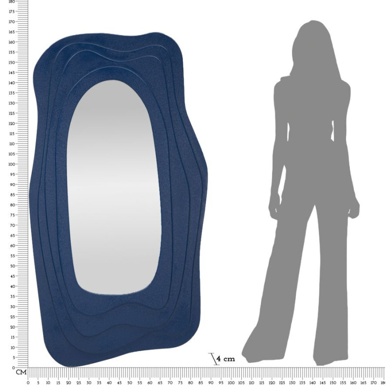 MIROIR MURAL BLEU DAFNE CM 90X4X165