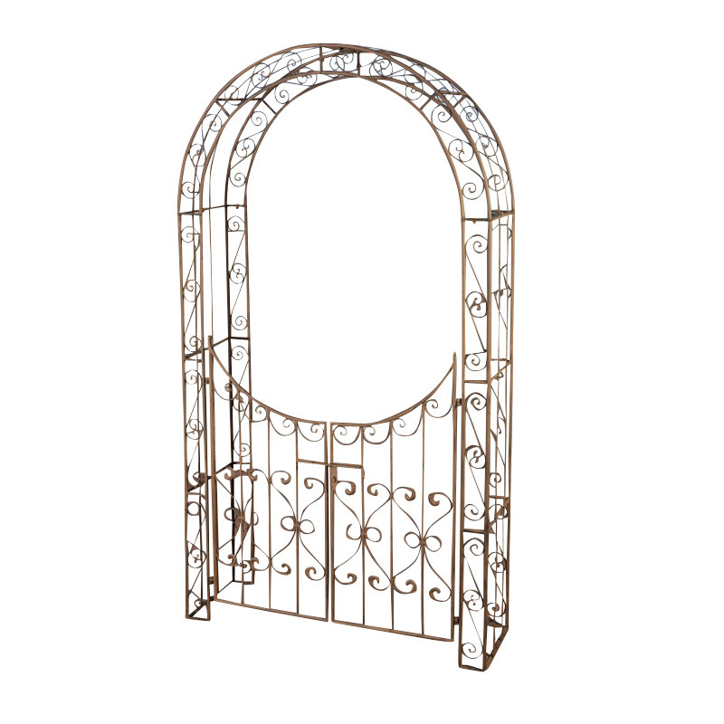 Arco de Jardín con Puerta Sina Marrón antiguo