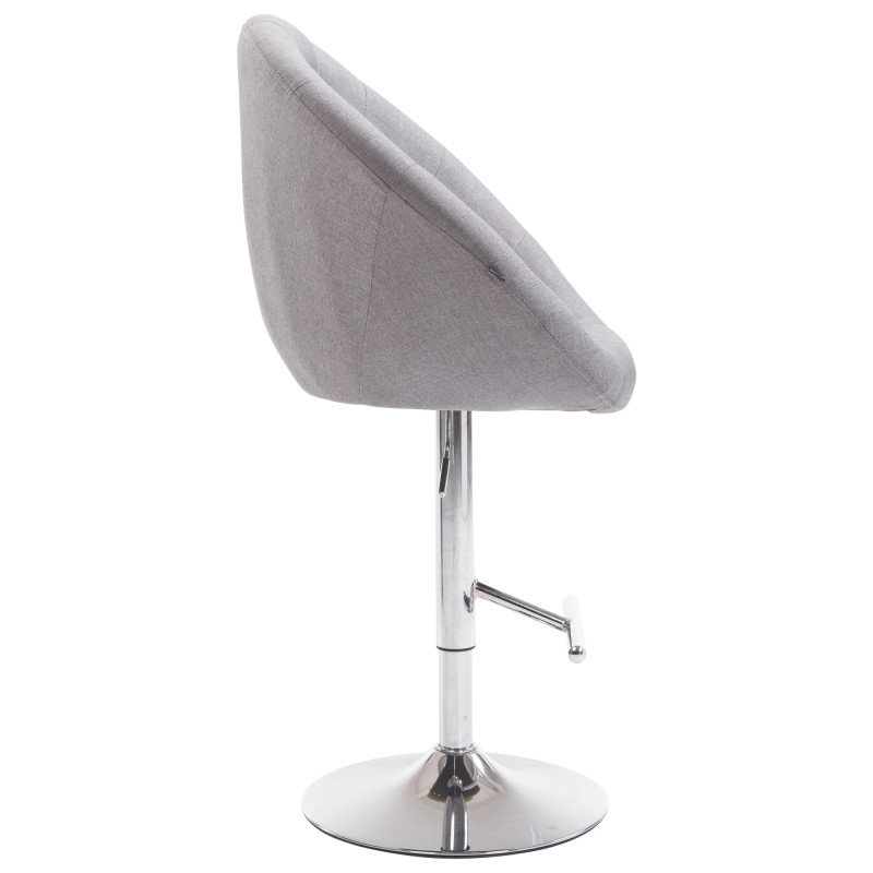 Tabouret de bar London V2 tissu chromé gris