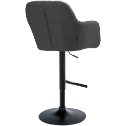 Tabouret de bar Natoma tissu noir gris foncé
