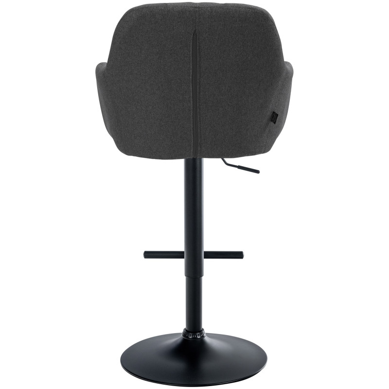 Tabouret de bar Natoma tissu noir gris foncé