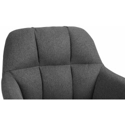 Sgabello da bar Natoma in tessuto nero e grigio scuro