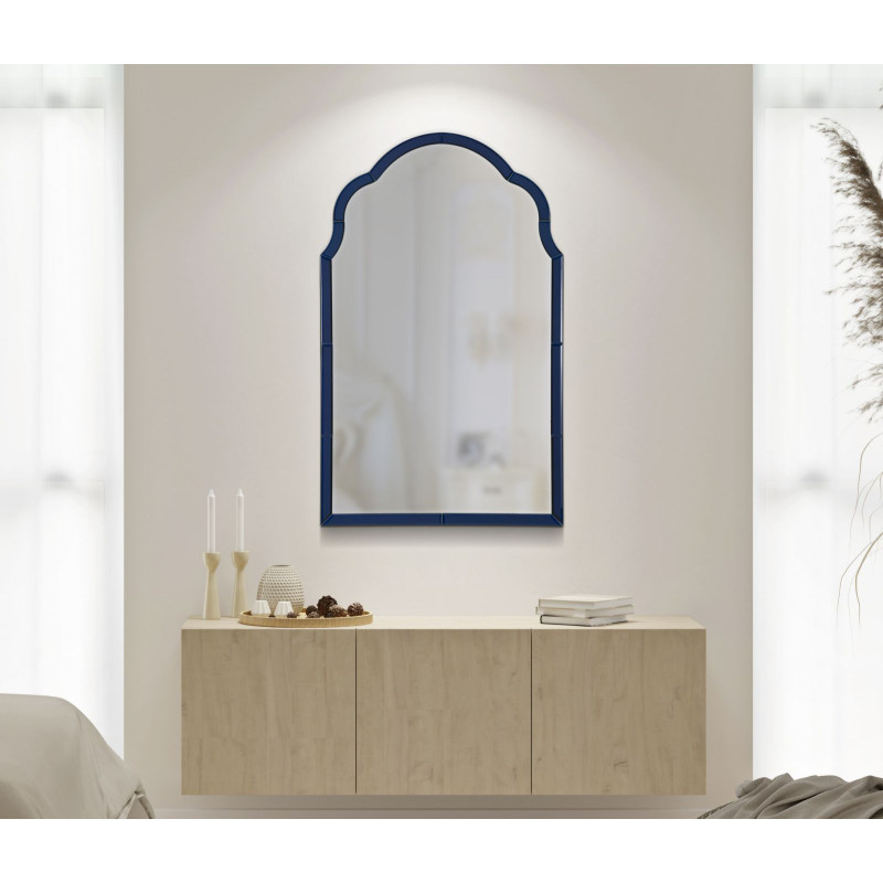 MIROIR MURAL BLEU TANGERI CM 62X1X100 (DIMENSION DU MIROIR CM 55X94)