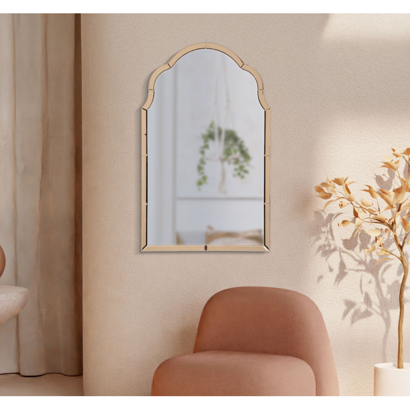 MIROIR MURAL ROSE TANGERI CM 62X1X100 (DIMENSION DU MIROIR CM 55X94)