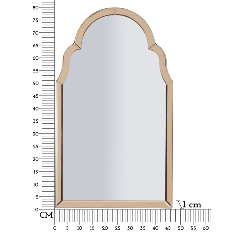 MIROIR MURAL ROSE TANGERI CM 47X1X80 (DIMENSION DU MIROIR CM 41X74)