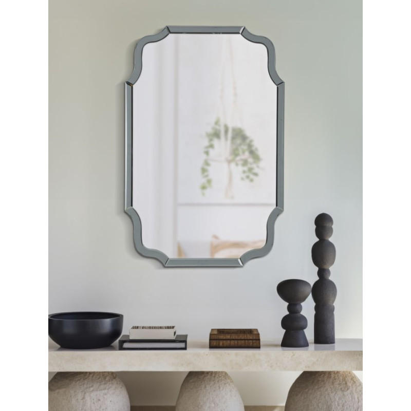 MIROIR MURAL ISTANBUL GRIS CM 60X1X90 (DIMENSION DU MIROIR CM 54X84,5)