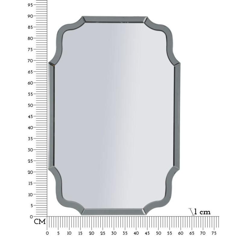 MIROIR MURAL ISTANBUL GRIS CM 60X1X90 (DIMENSION DU MIROIR CM 54X84,5)