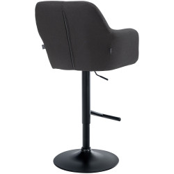 Tabouret de bar Natoma tissu noir noir