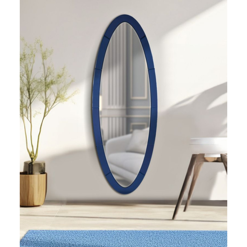 MIROIR MURAL BLEU OSLO CM 55X2X150 (DIMENSION DU MIROIR CM 42,5X137,5)