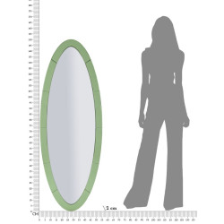 MIROIR MURAL VERT OSLO CM 55X2X150 (DIMENSION DU MIROIR CM 42,5X137,5)