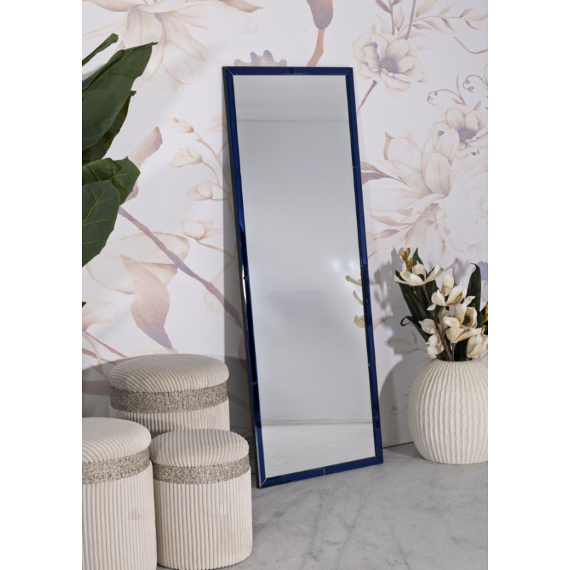 MIROIR MURAL BLEU BERLIN CM 55X2X150 (DIMENSION DU MIROIR CM 49X143,5)