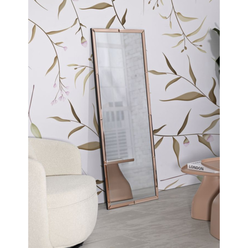 MIROIR MURAL ROSE BERLIN CM 55X2X150 (DIMENSION DU MIROIR CM 49X143,5)