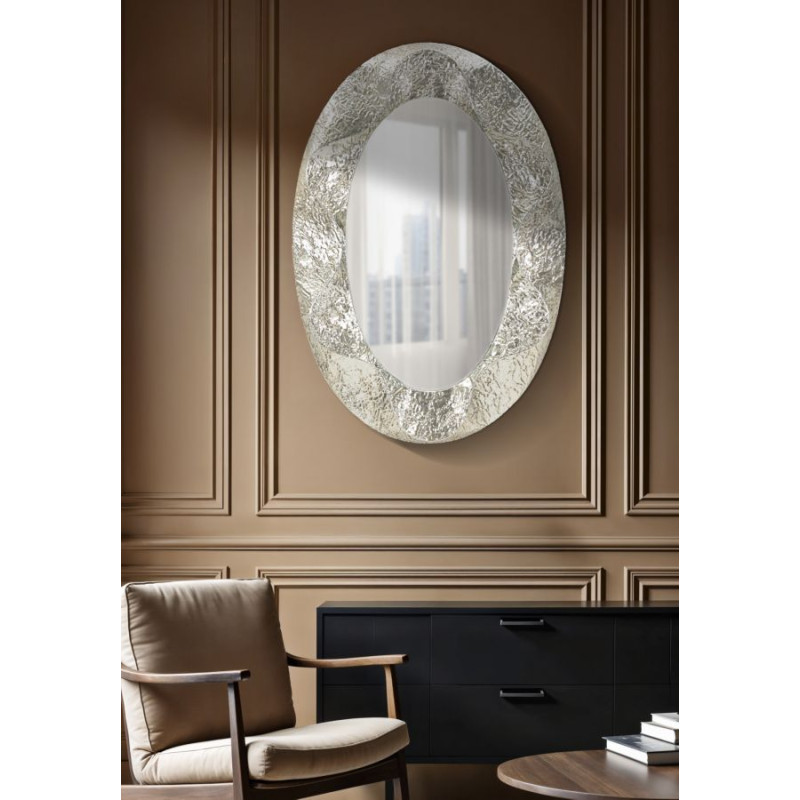 MIROIR OVALE ARGELUX CM 87,5X6,5X128 (DIMENSION DU MIROIR CM 55X93)