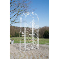 Arche de roses avec portail Melissa blanc