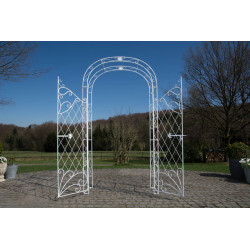 Arche de roses avec portail Melissa blanc