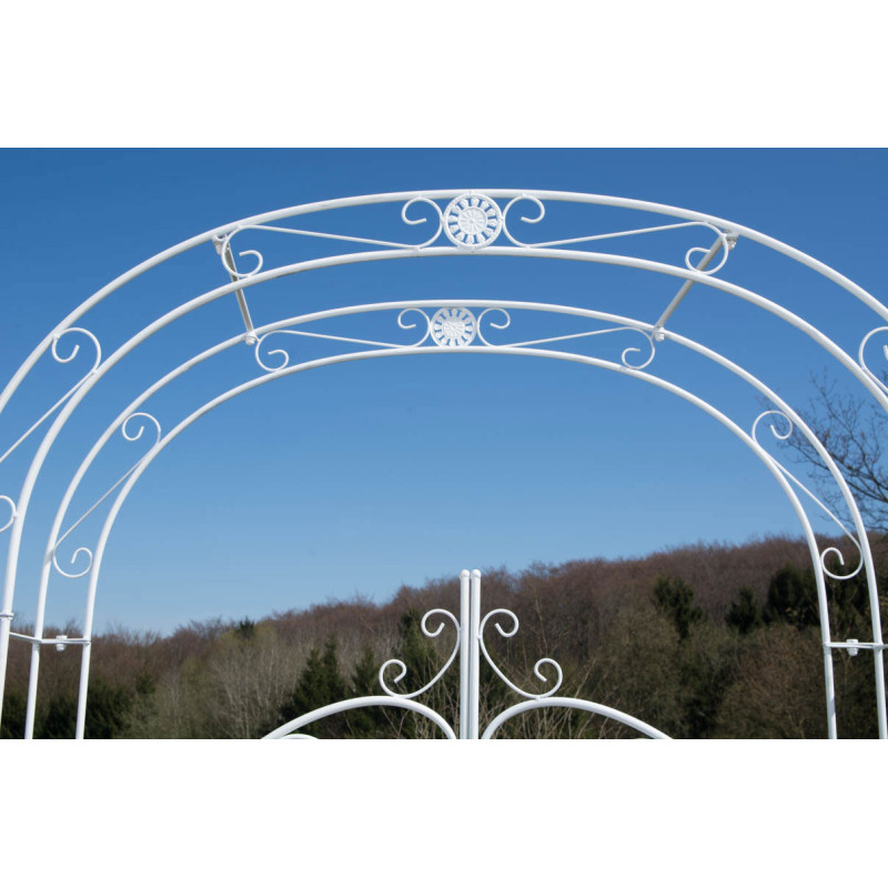 Arche de roses avec portail Melissa blanc