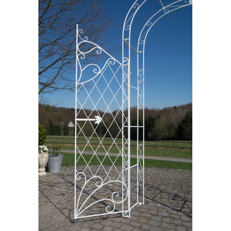 Arche de roses avec portail Melissa blanc