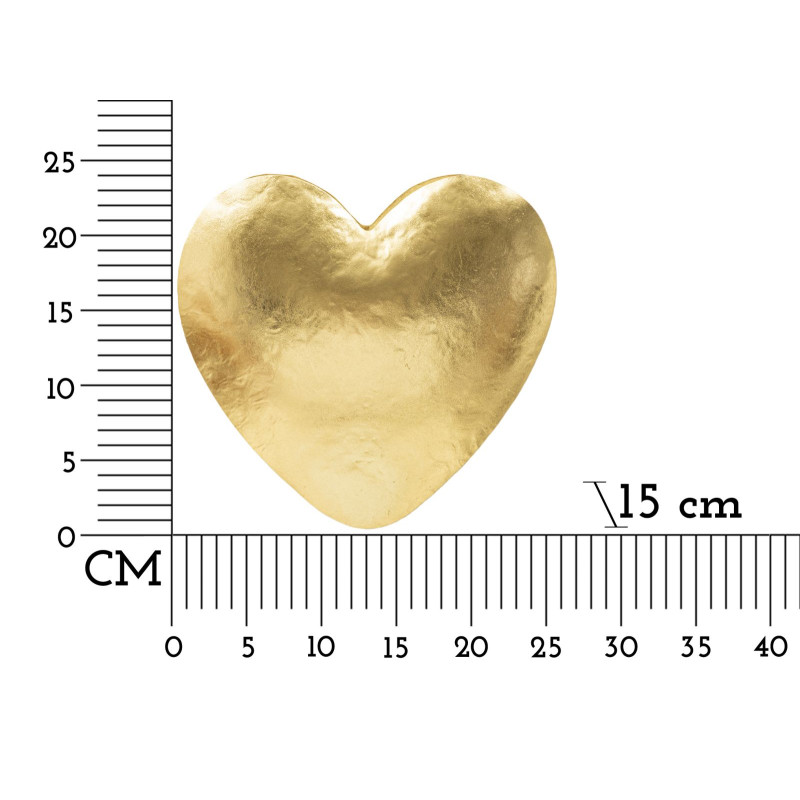 APPLIQUE COEUR DORÉ CM 25,5X15X24