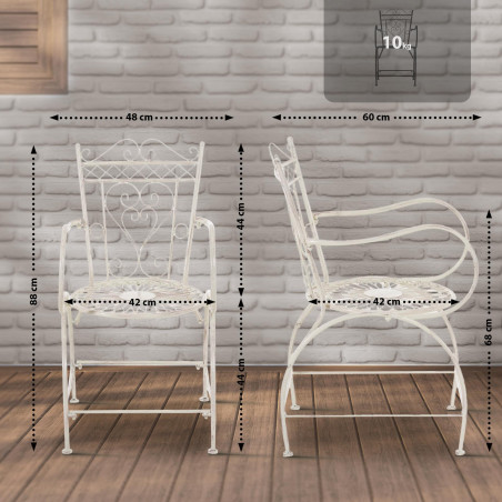 Sedia Giardino Sheela in Metallo crema antica