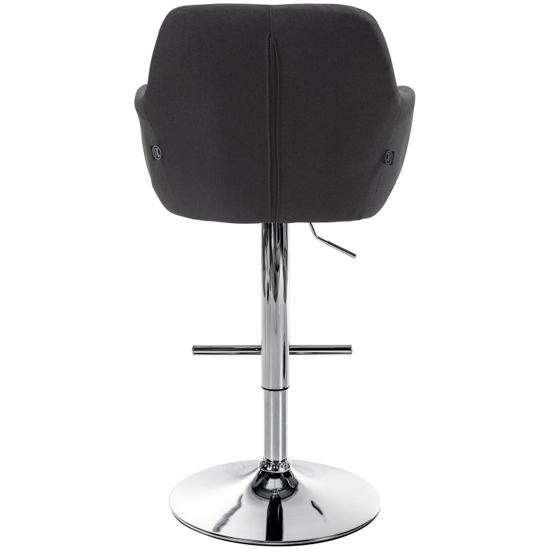 Tabouret de bar Natoma tissu chrome noir