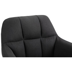 Sgabello da bar Natoma in tessuto cromato nero