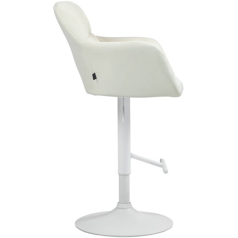Tabouret de bar Natoma tissu blanc crème