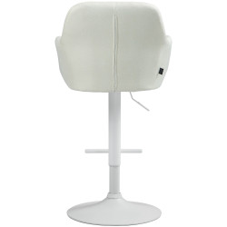 Tabouret de bar Natoma tissu blanc crème
