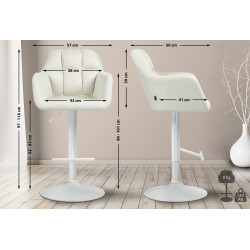 Sgabello da bar Natoma in tessuto bianco crema