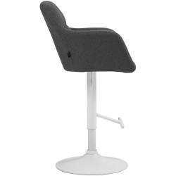 Tabouret de bar Natoma tissu blanc gris foncé