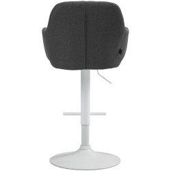 Tabouret de bar Natoma tissu blanc gris foncé