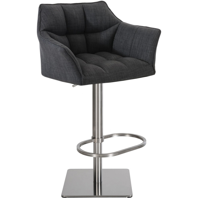 Tabouret de bar Damaso E en tissu gris foncé