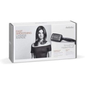 Brosse Chauffante Babyliss HSB101E - Smoothing Heated Brush - Céramique - pour un lissage rapide et facile