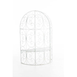 Pavillon semi-ouvert Rosie avec banc blanc antique