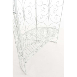 Pavillon semi-ouvert Rosie avec banc blanc antique