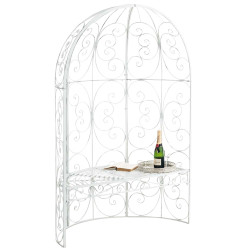 Pavillon semi-ouvert Rosie avec banc blanc antique