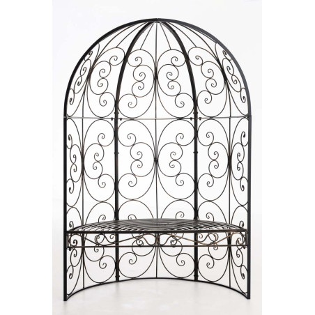 Pavillon semi-ouvert Rosie avec banc bronze