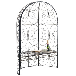 Pavillon semi-ouvert Rosie avec banc bronze