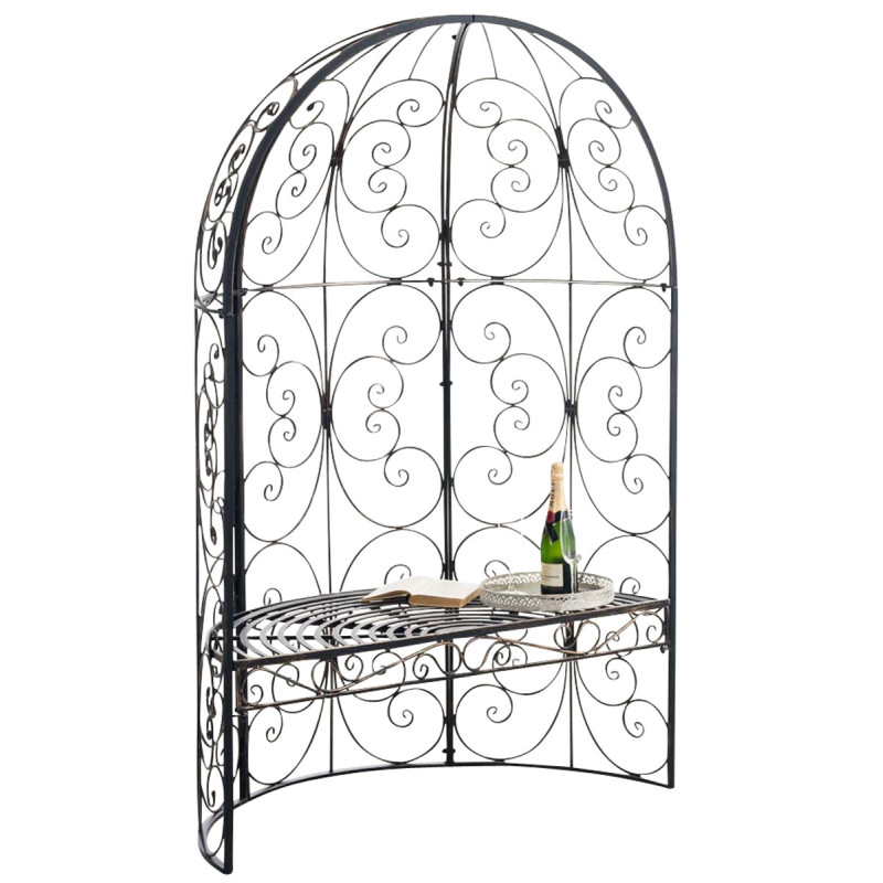 Pavillon semi-ouvert Rosie avec banc en bronze