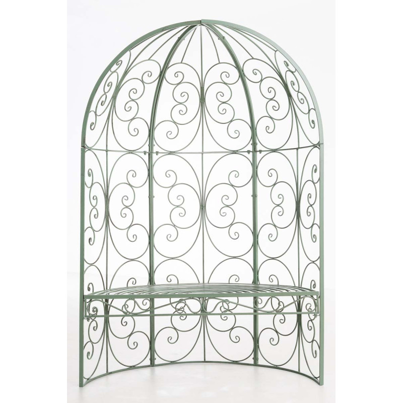 Pavillon semi-ouvert Rosie avec banc vert antique