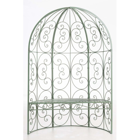 Pavillon semi-ouvert Rosie avec banc vert antique