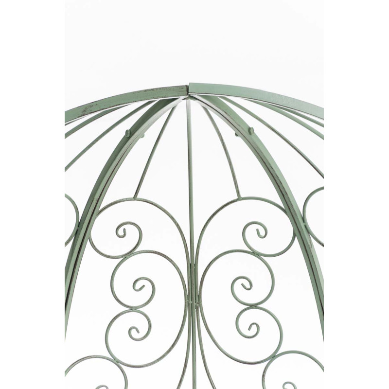 Pavillon semi-ouvert Rosie avec banc vert antique