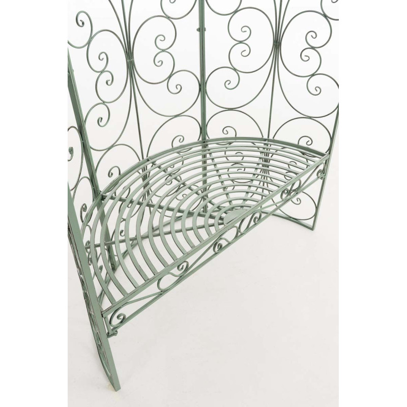 Pavillon semi-ouvert Rosie avec banc vert antique