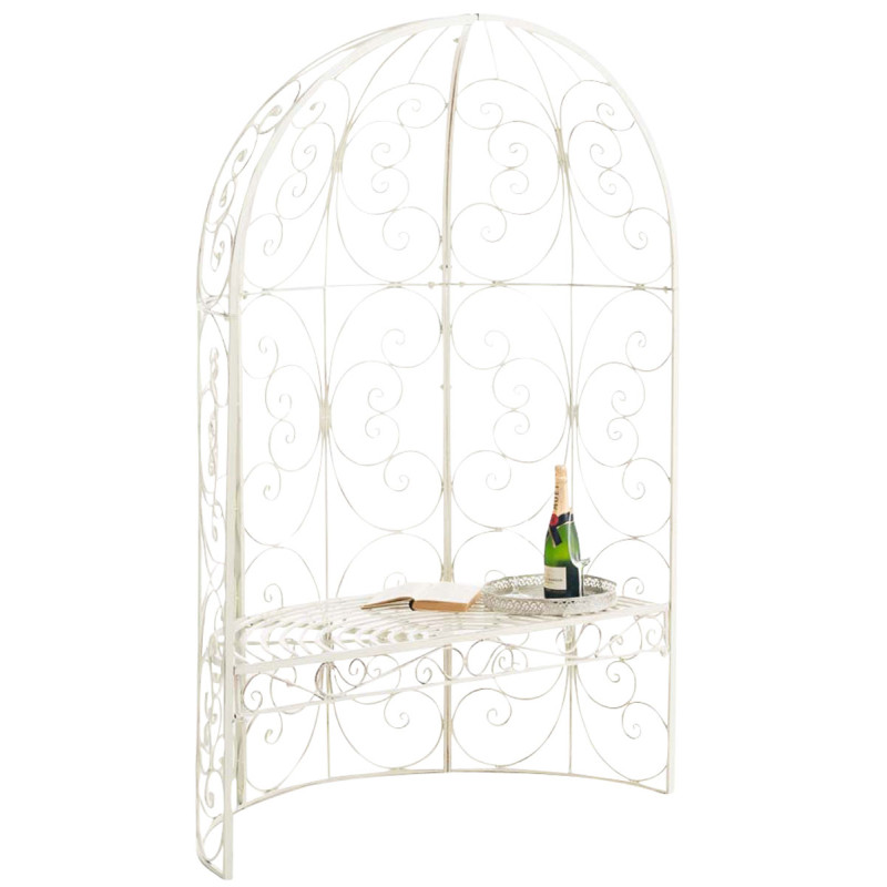 Pavillon semi-ouvert Rosie avec banc crème antique